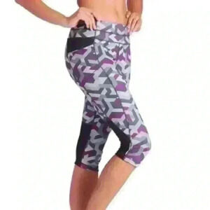 Athleta Chain Be Free Knicker Purple Multicolor Cropped Legging Size XS